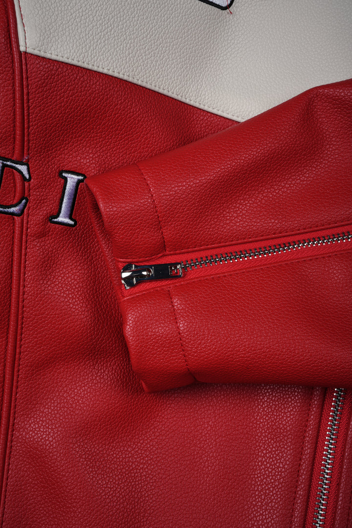 Civil Racing Biker Jacket in Red