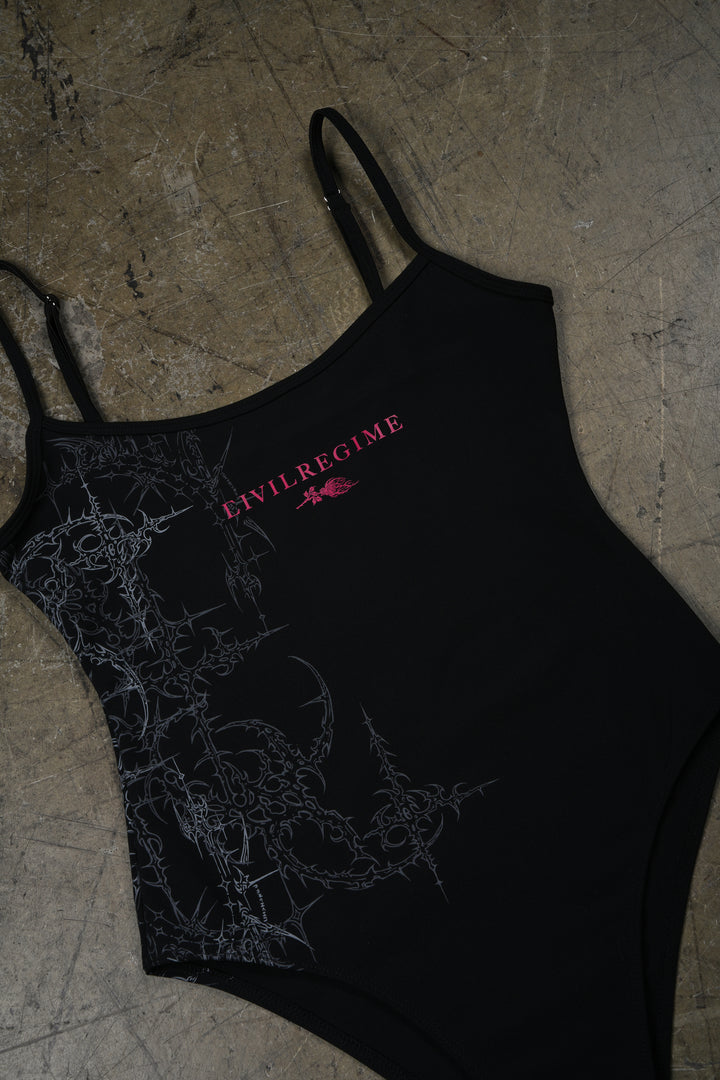Harmful Bodysuit Tank in Black