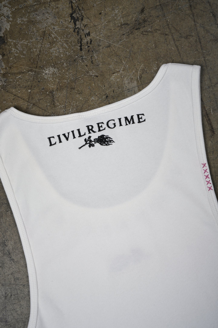 Civil Dispute Tank Top in White