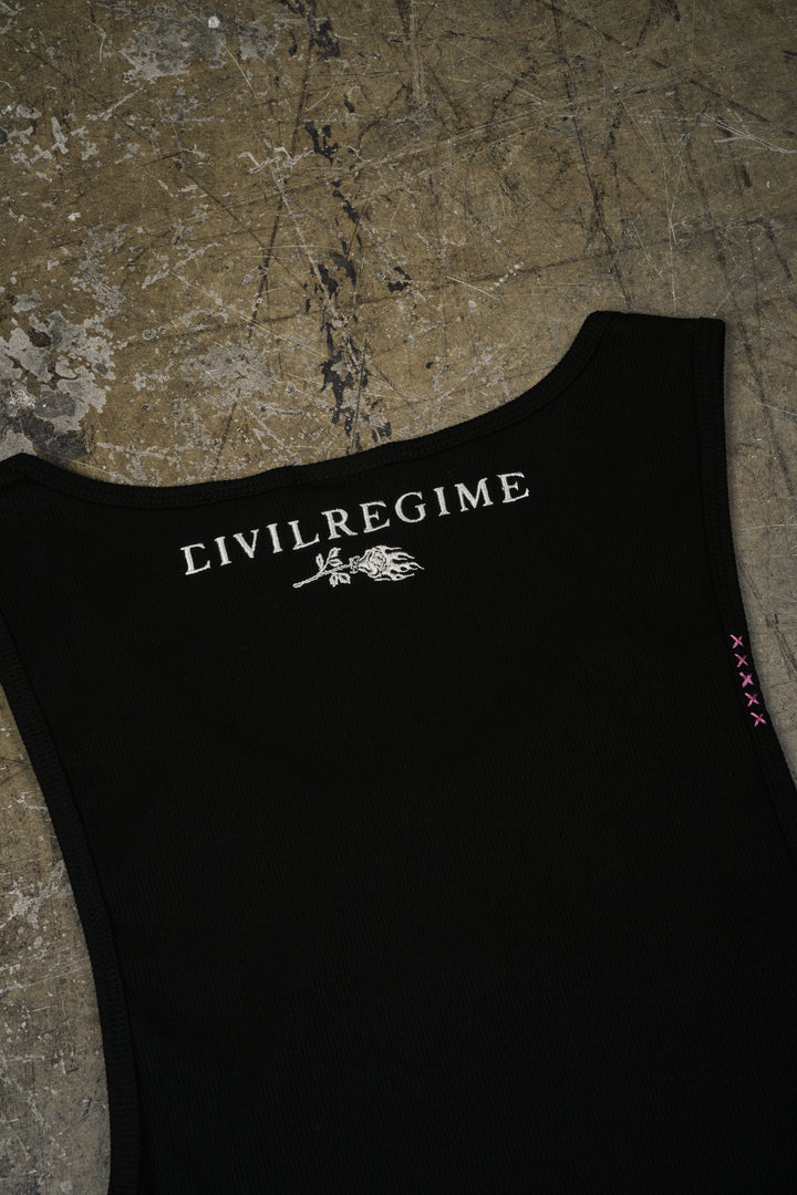 Civil Dispute Tank Top in Black