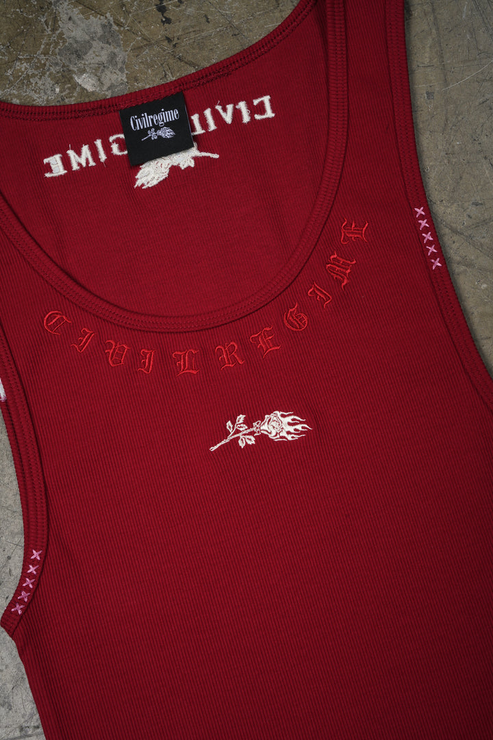 Civil Dispute Tank Top in Equestrian Red