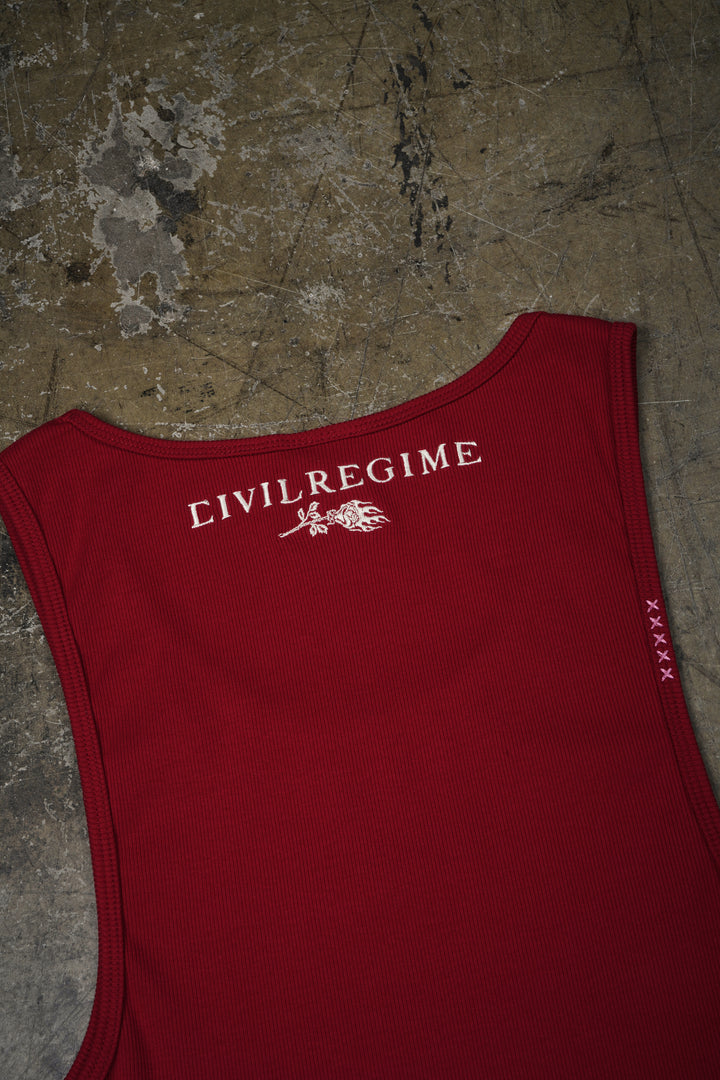 Civil Dispute Tank Top in Equestrian Red