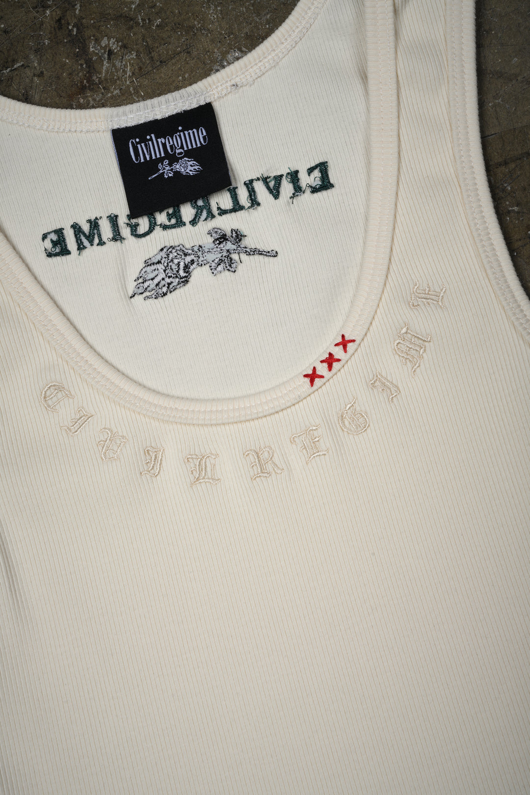 Civil Dispute Cropped Ribbed Tank in Butter