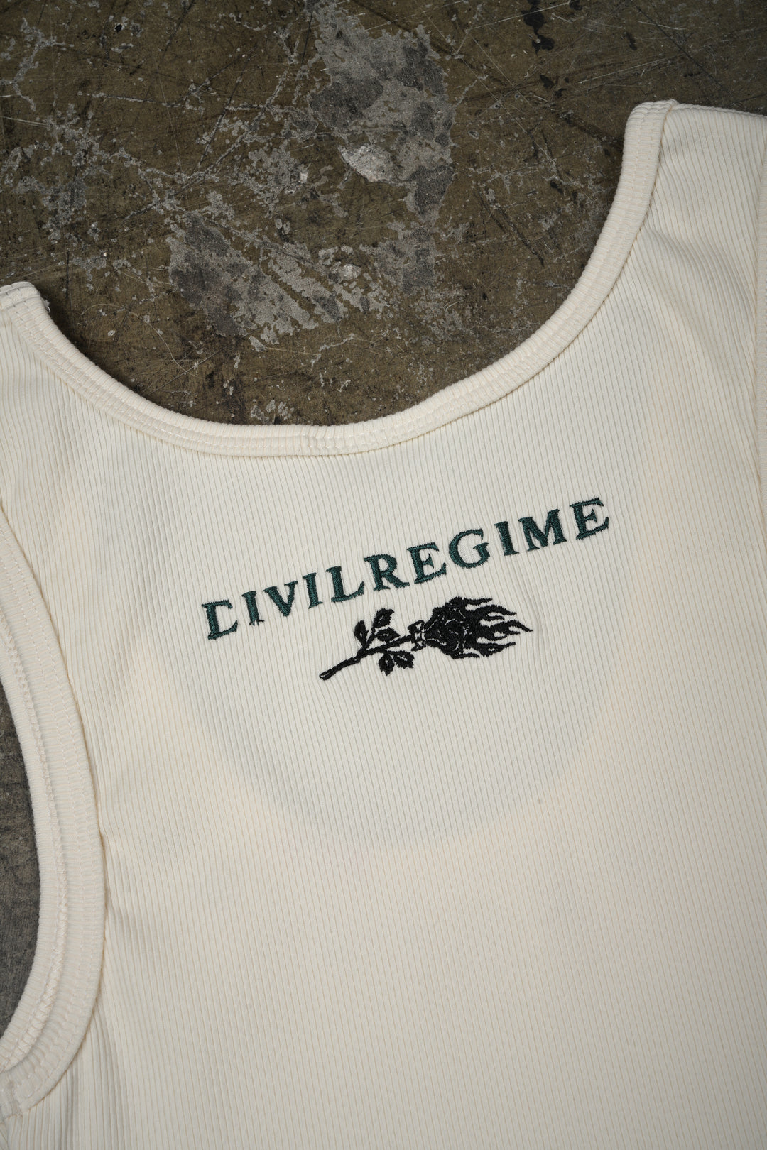 Civil Dispute Cropped Ribbed Tank in Butter