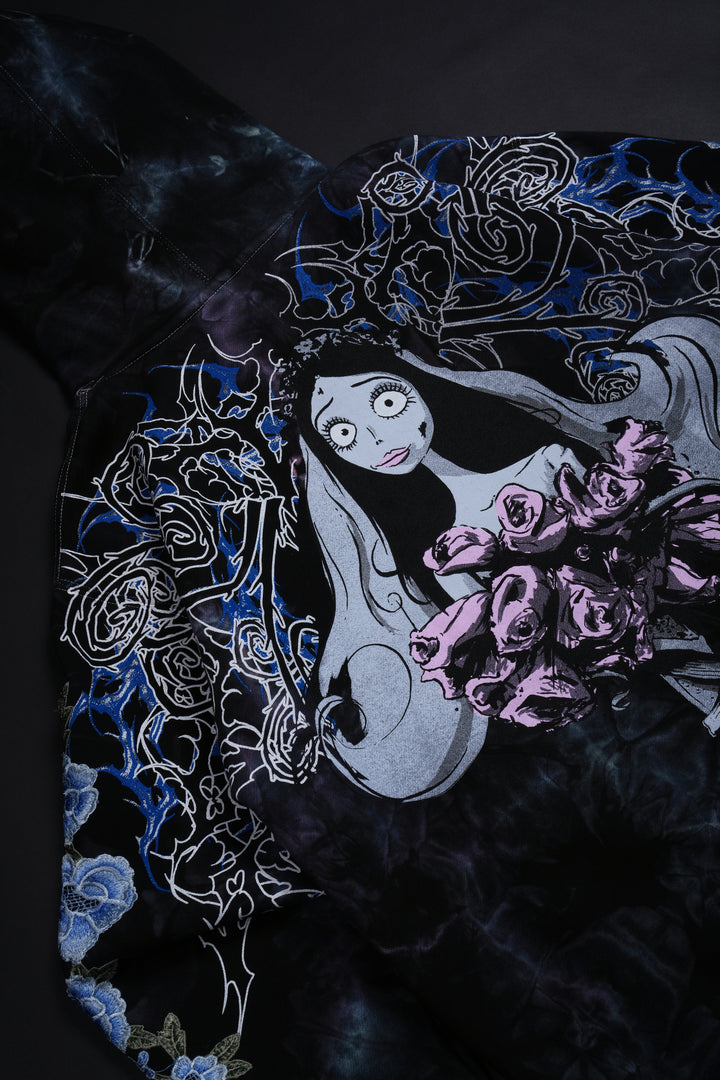 Eternal Bride Ghost (Blue) Roses Hoodie in Thunder Wash