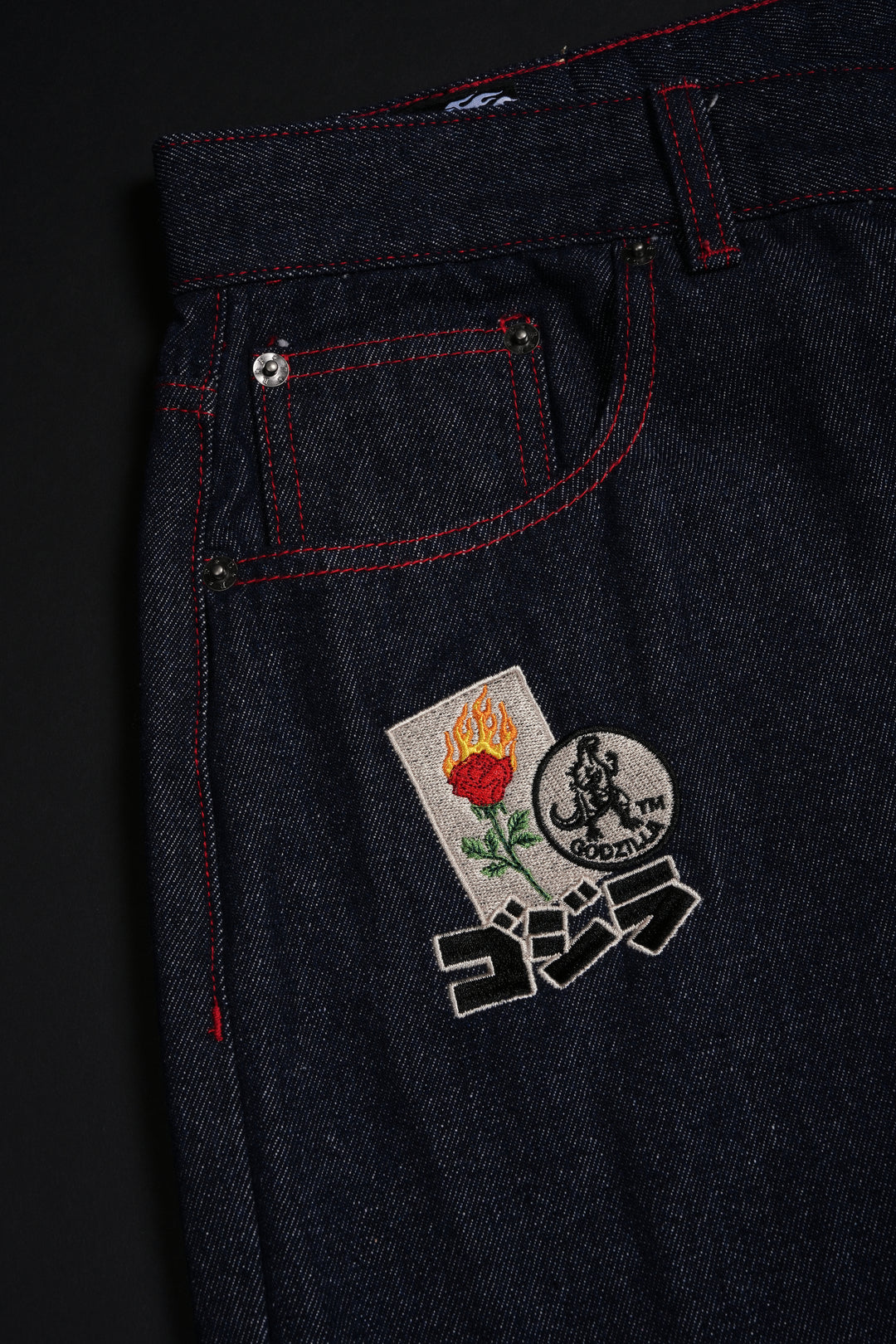 Deep Blue Attack Raw Denim Jeans in Blue