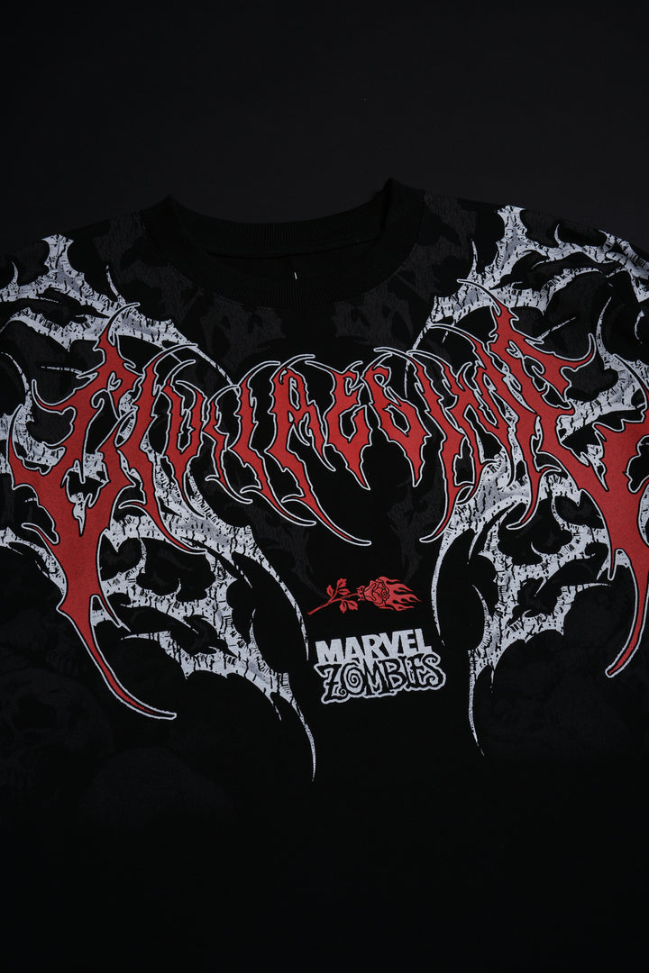 Hulk Zombie "Side By Side" 199X Oversized Tee in Black