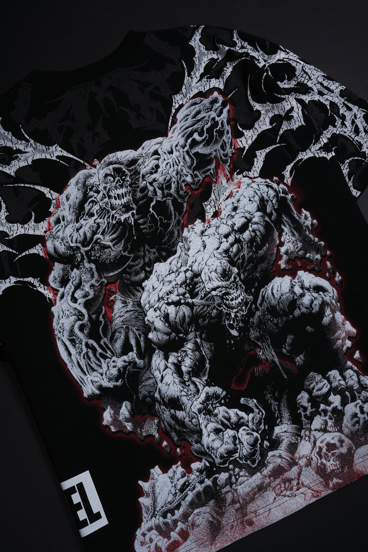Hulk Zombie "Side By Side" 199X Oversized Tee in Black