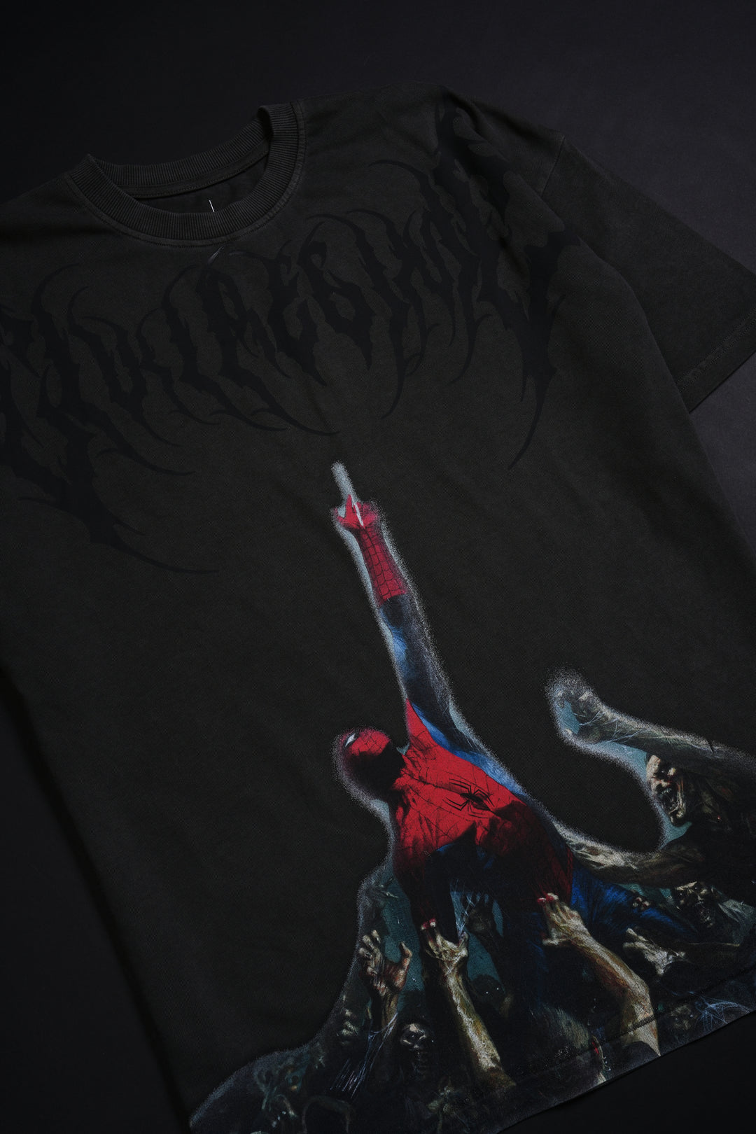 Zombie Spiderman American Classic Oversized Tee in Vintage Ashes