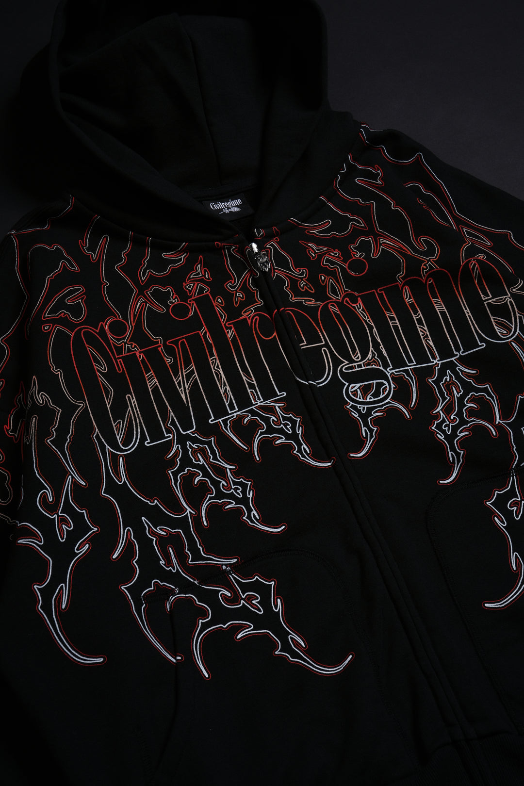 Goblin Civil Zip Up Hoodie in Black