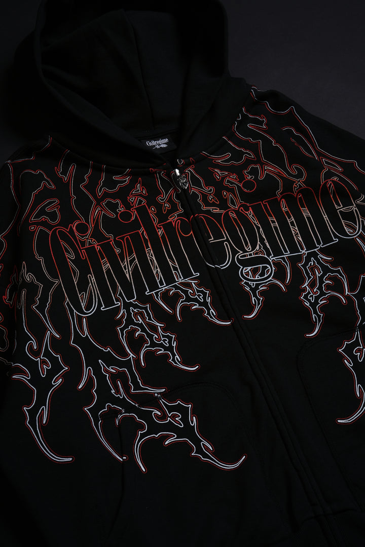 Goblin Civil Zip Up Hoodie in Black