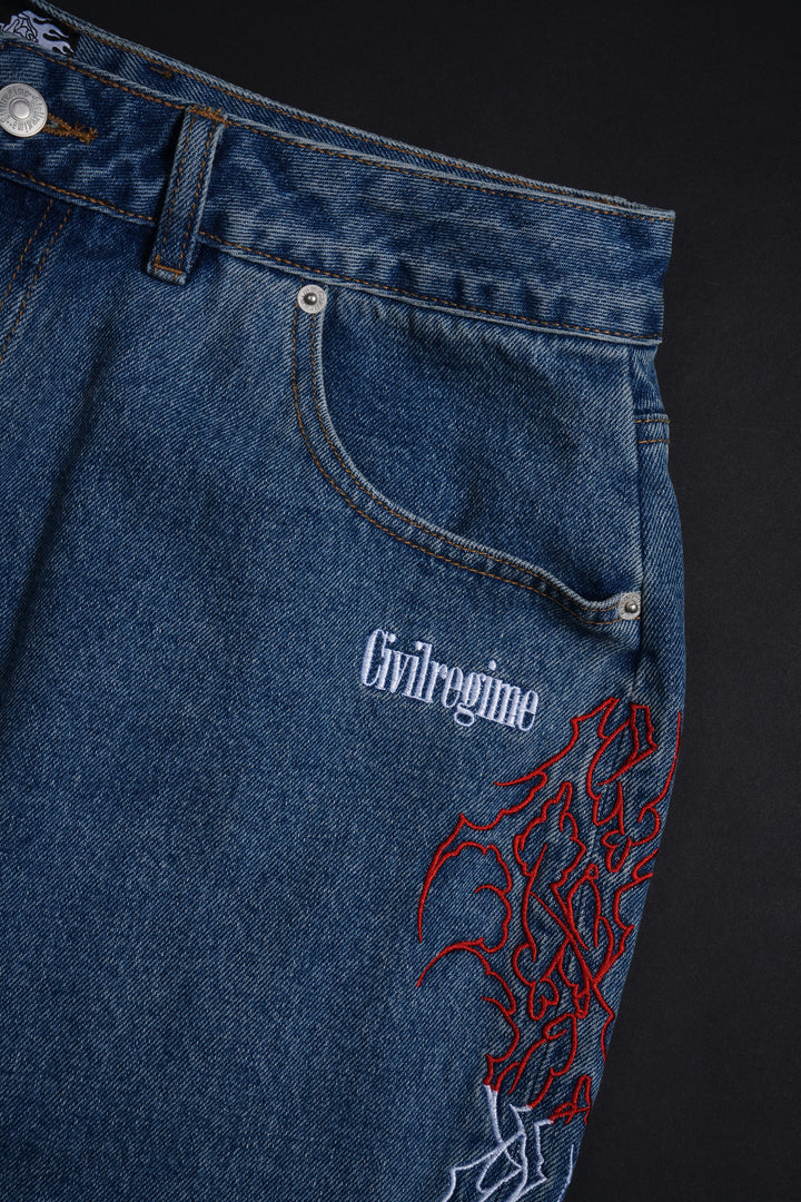 Fuego Regime Jorts in Vintage Wash