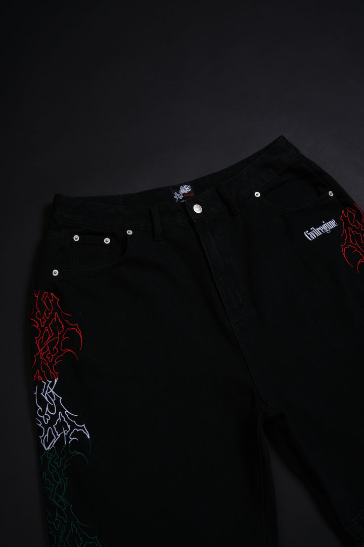 Fuego Regime Jorts in Black