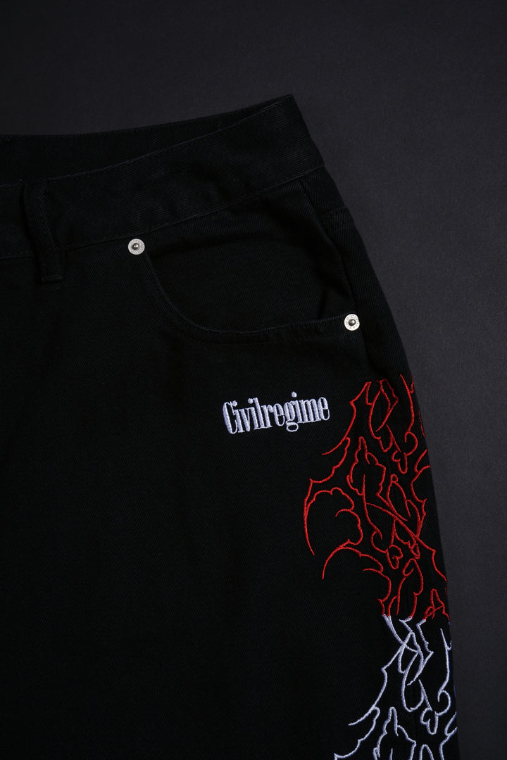 Fuego Regime Jorts in Black