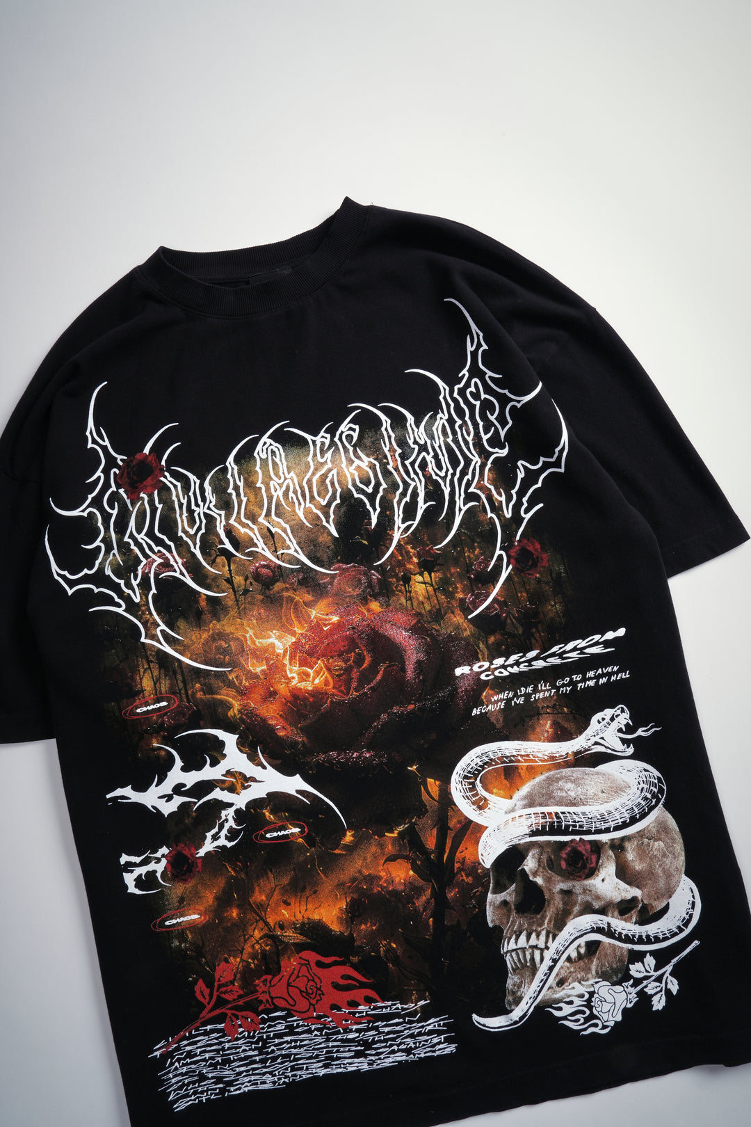 Welcome To Our Fire American Classic Oversized Tee in Black