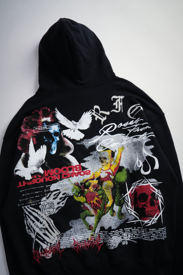 Bloom Snap Hoodie in Black