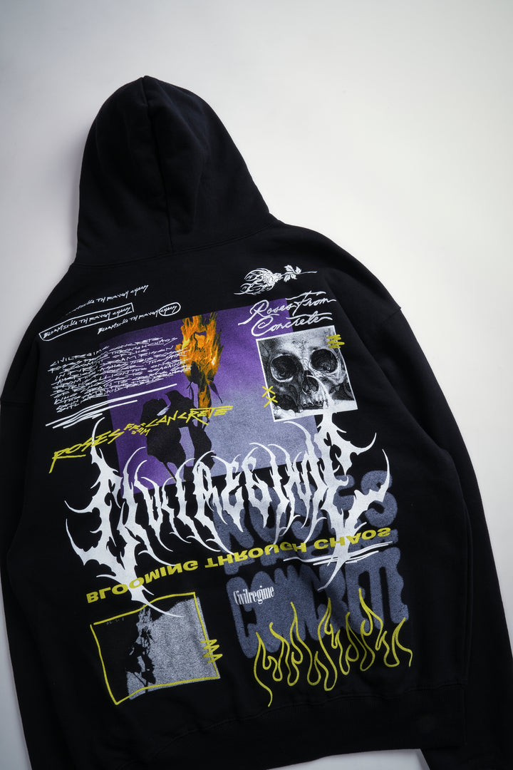 Watch Us Burn Snap Hoodie in Black