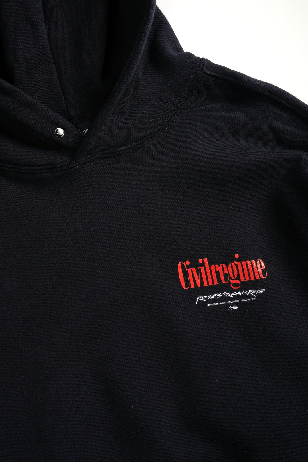 Concrete Rose Snap Hoodie in Black