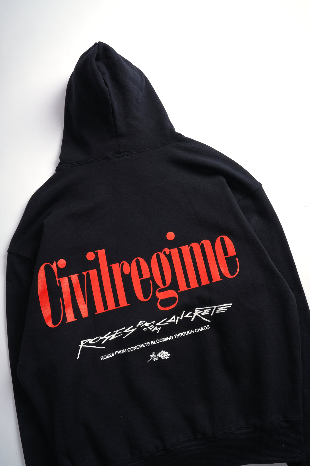 Concrete Rose Snap Hoodie in Black