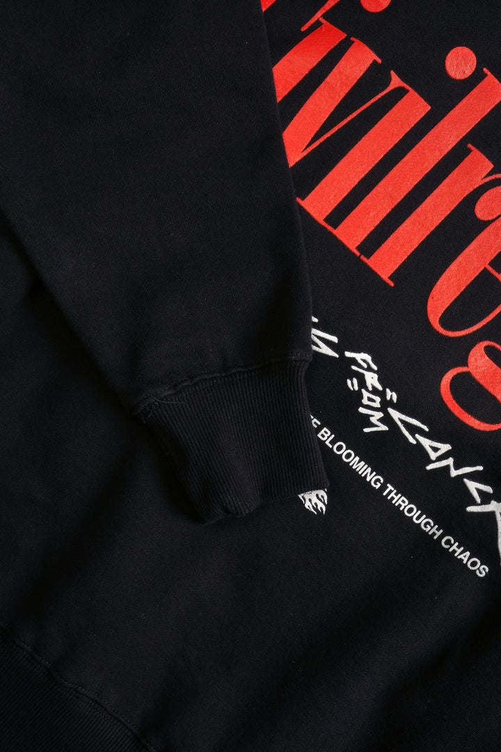 Concrete Rose Snap Hoodie in Black