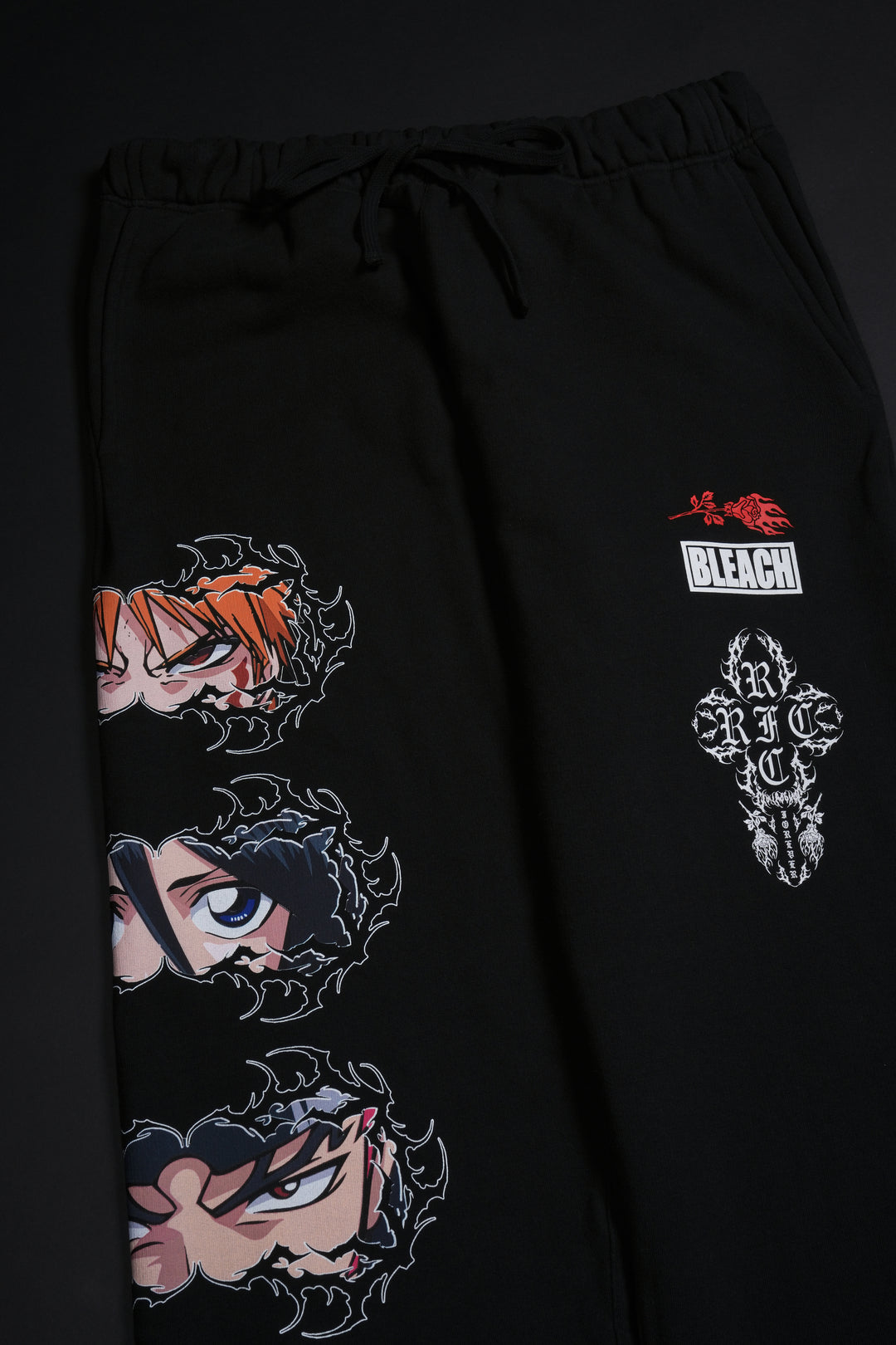 Bleach Wide Leg Pants in Black