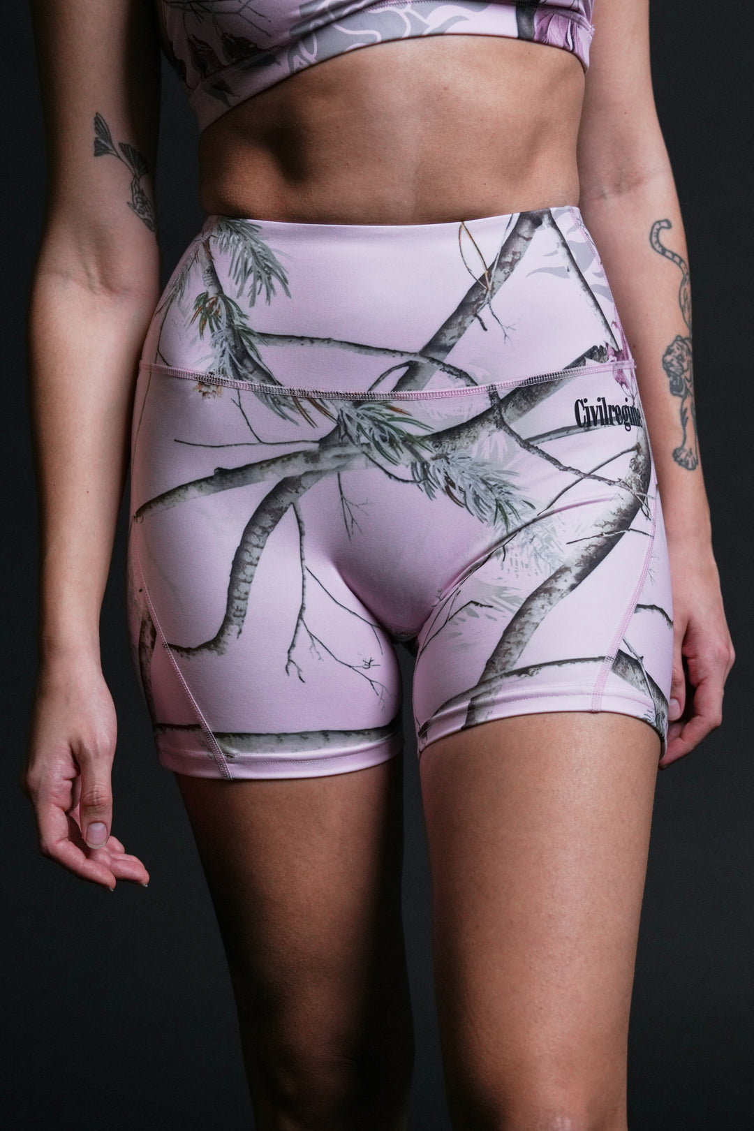 Civil Nahstia Shorts in Baby Pink Bankai Camo