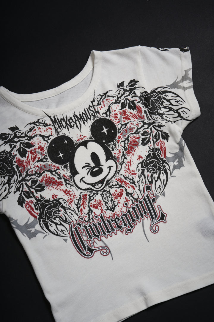 Metal Mickey Baby Tee in Butter