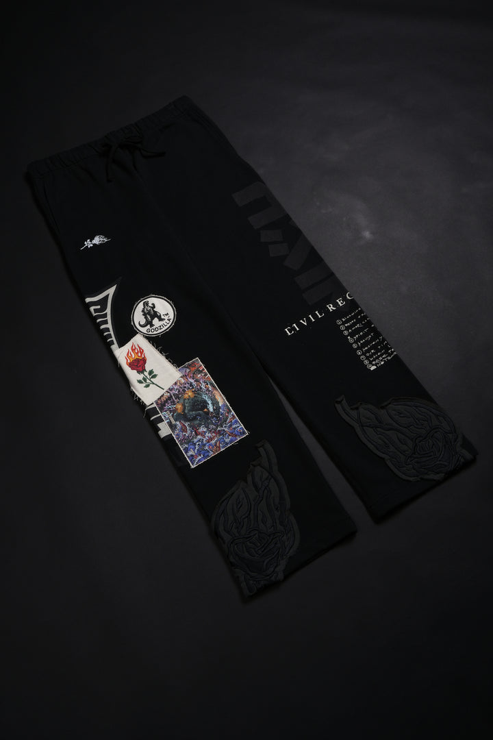 Monsters In Time Eternal Wide Leg Pants in Black