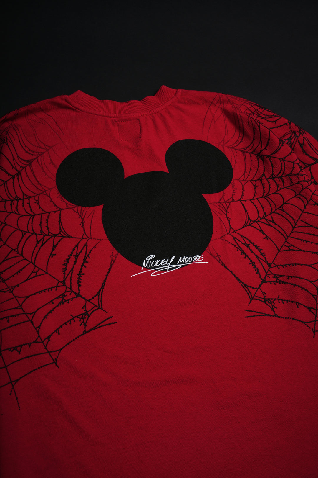Cobweb Mickey American Classic Oversized Tee in Red
