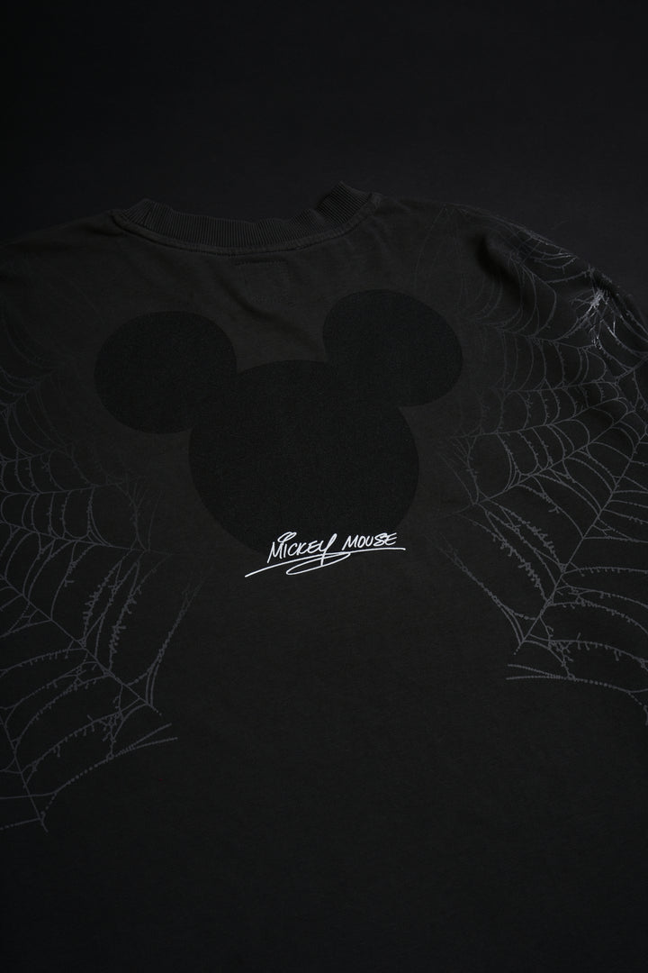 Cobweb Mickey American Classic Oversized Tee in Vintage Ashes