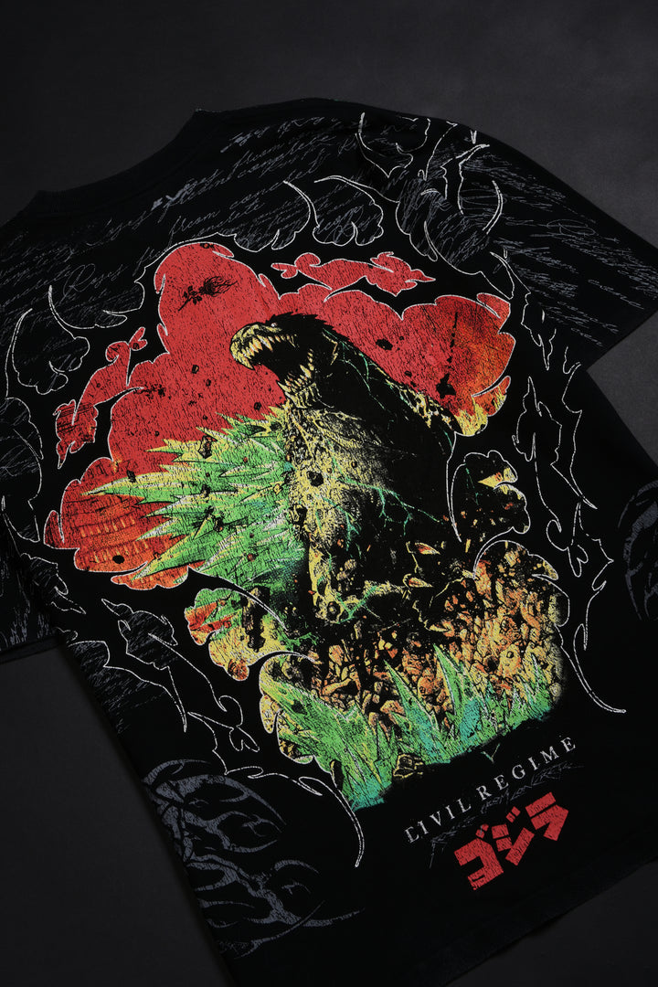 Rise Through Concrete American Classic Oversized Tee in Vintage Black
