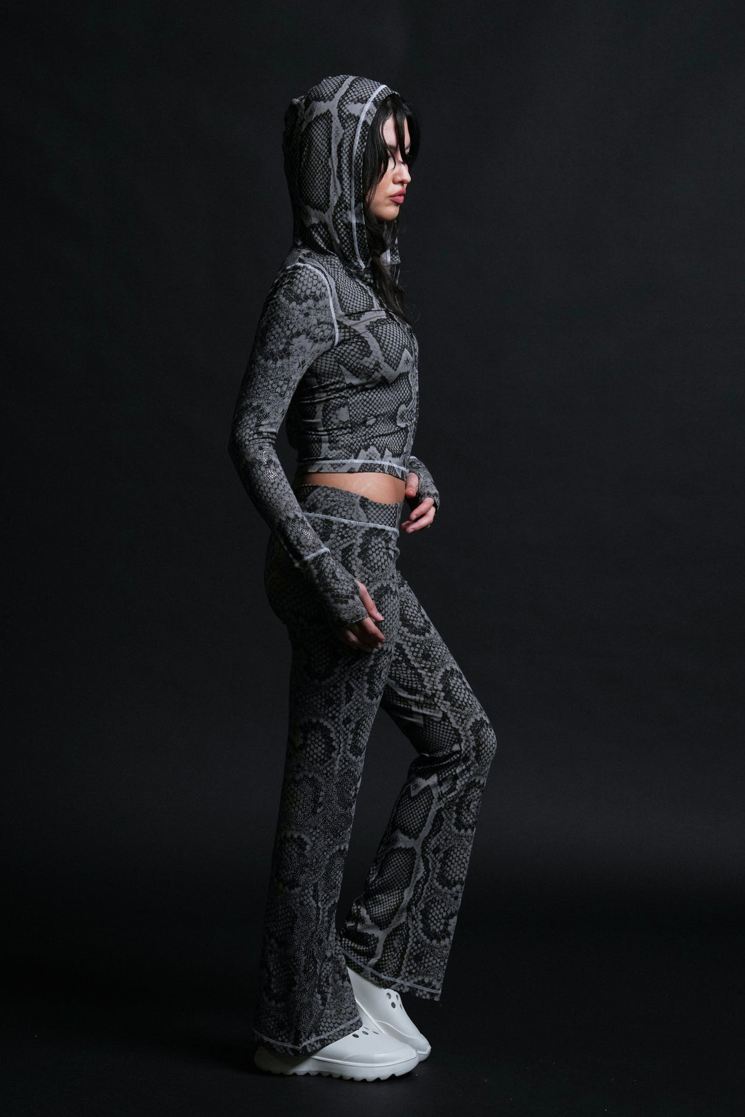 Serpent's Kiss Pookie's Zip Up Hoodie in Tonal Black