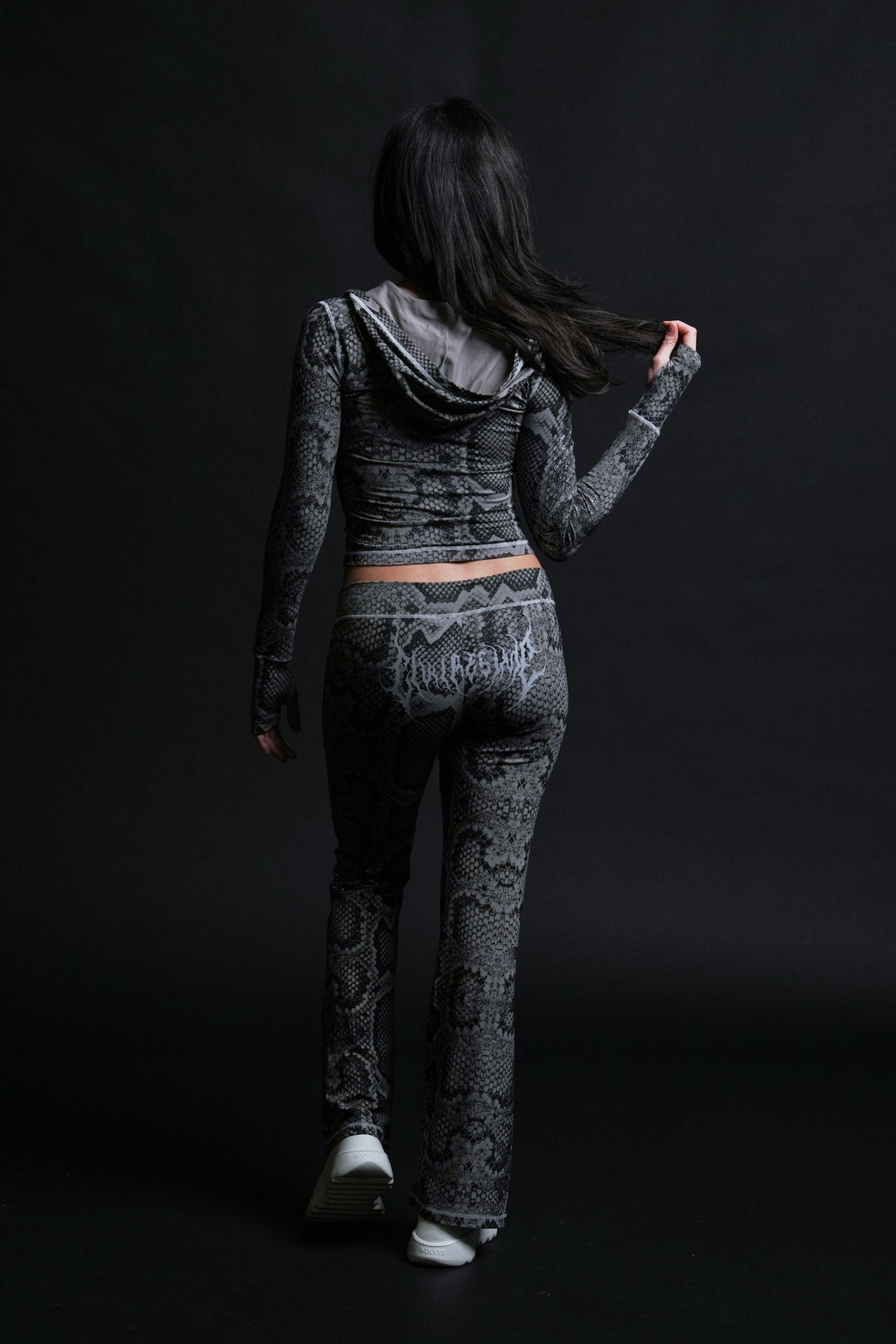 Serpent's Kiss Pookie's Zip Up Hoodie in Tonal Black