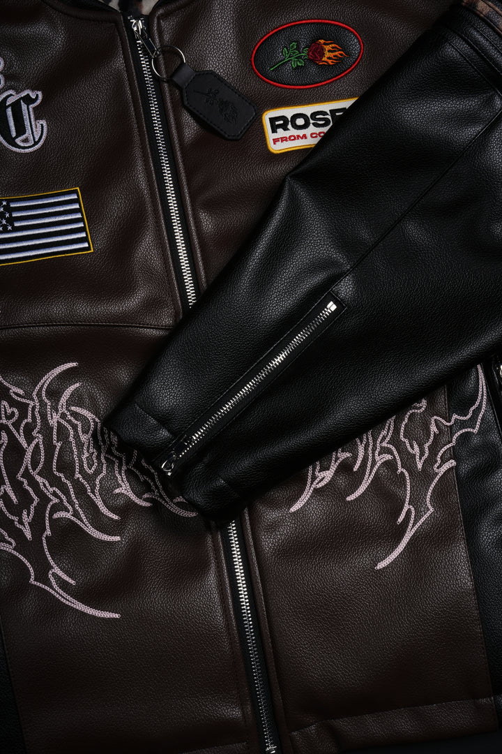 Rider's Rebellion Leather Jacket in Black/Brown