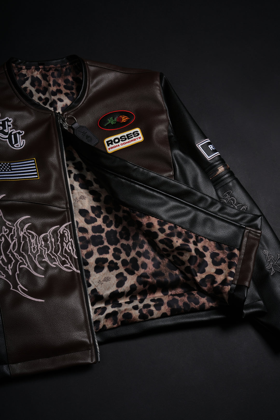 Rider's Rebellion Leather Jacket in Black/Brown