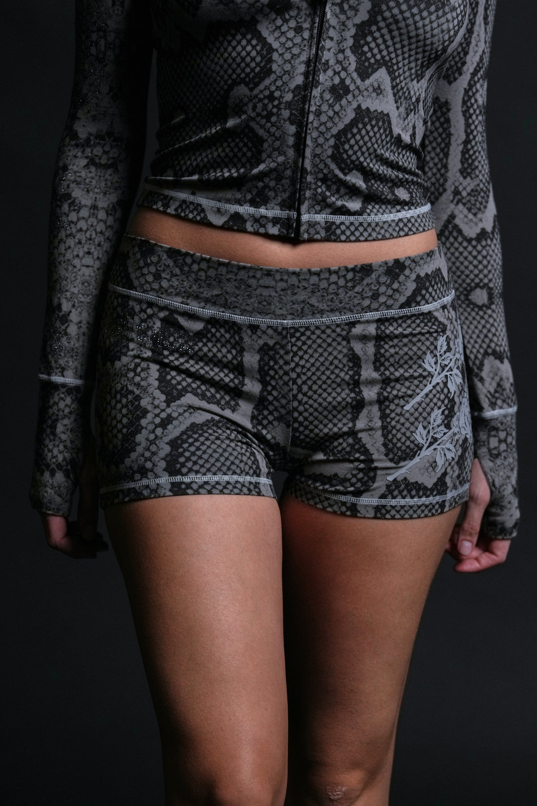 Serpent's Kiss Pookie Shorts in Tonal Black
