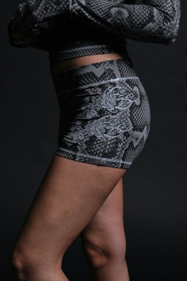 Serpent's Kiss Pookie Shorts in Tonal Black