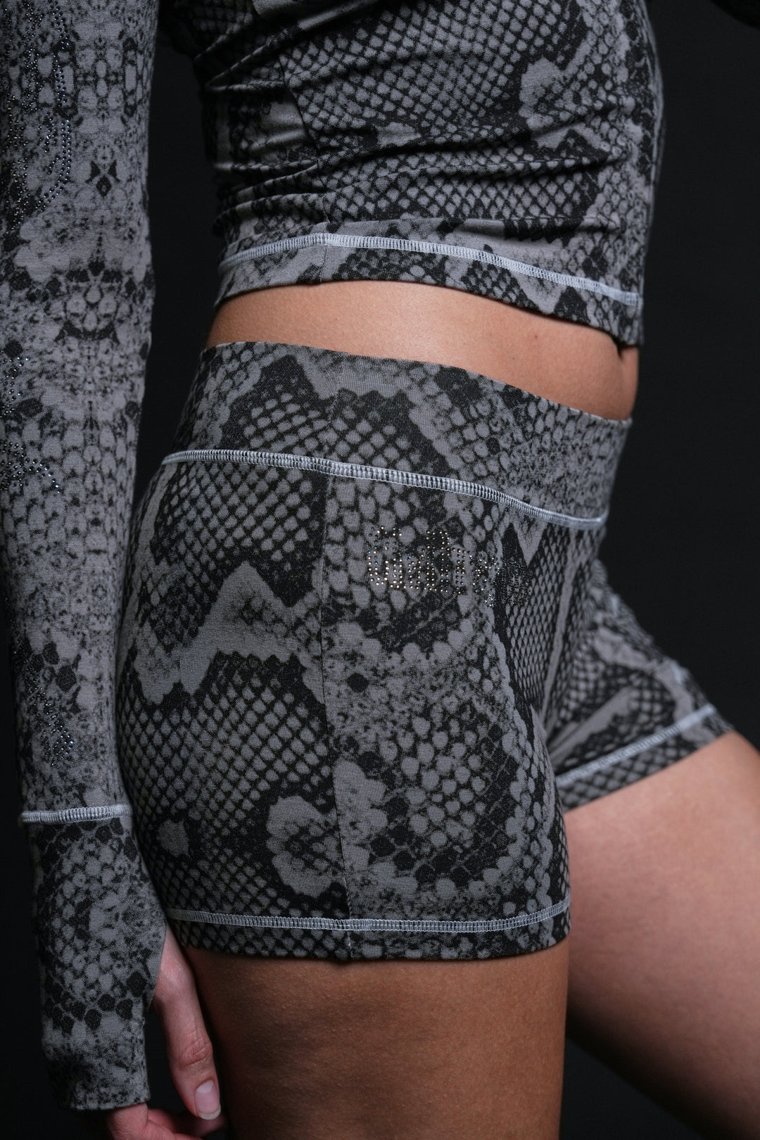 Serpent's Kiss Pookie Shorts in Tonal Black