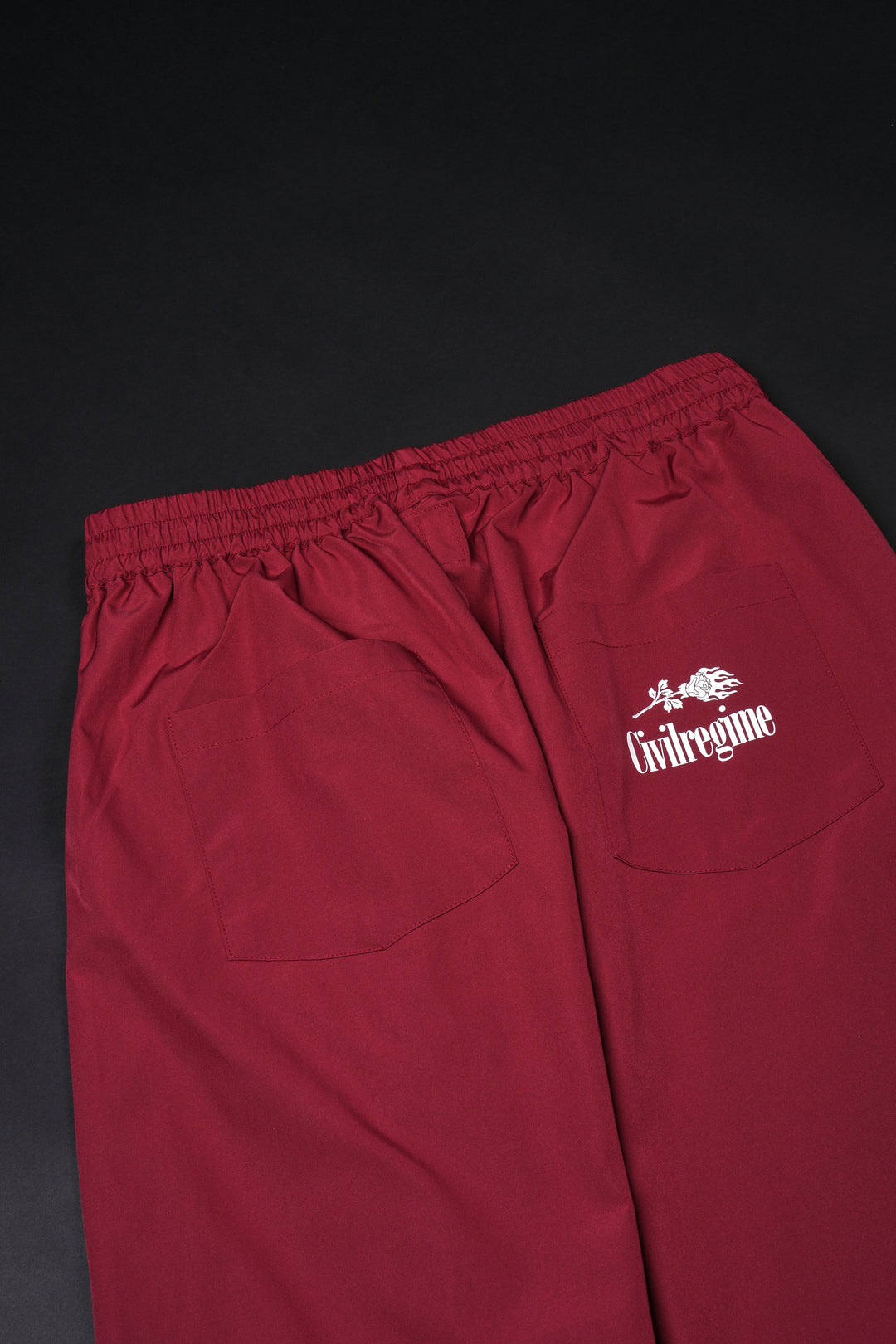 Concrete Script Wide Leg Track Pants in Red/Black/White