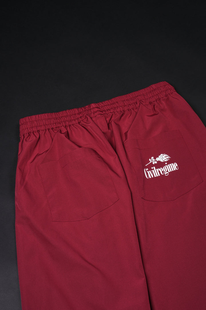 Concrete Script Wide Leg Track Pants in Red/Black/White