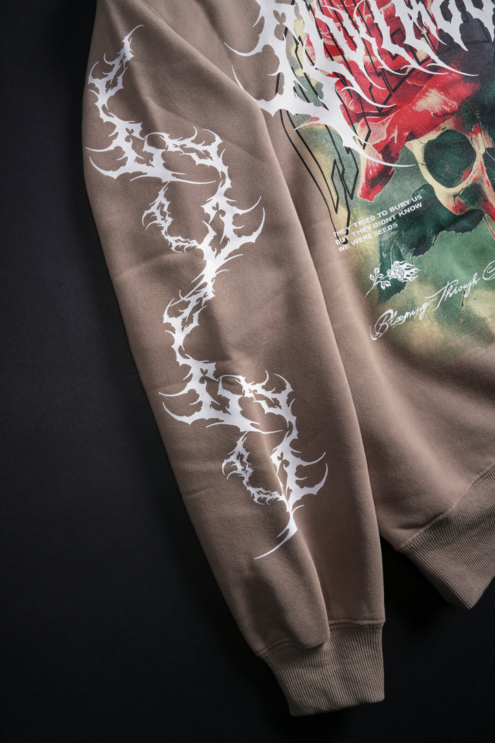 Immortal Rose Chaos Hoodie in Sand