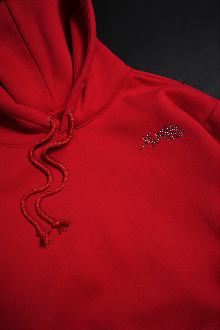 Concrete Stone Regime Hoodie in Red