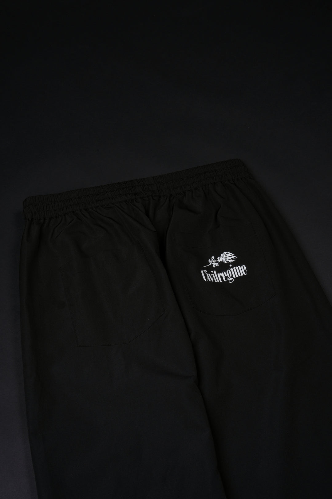 Concrete Script Wide Leg Track Pants in Black/Red/White