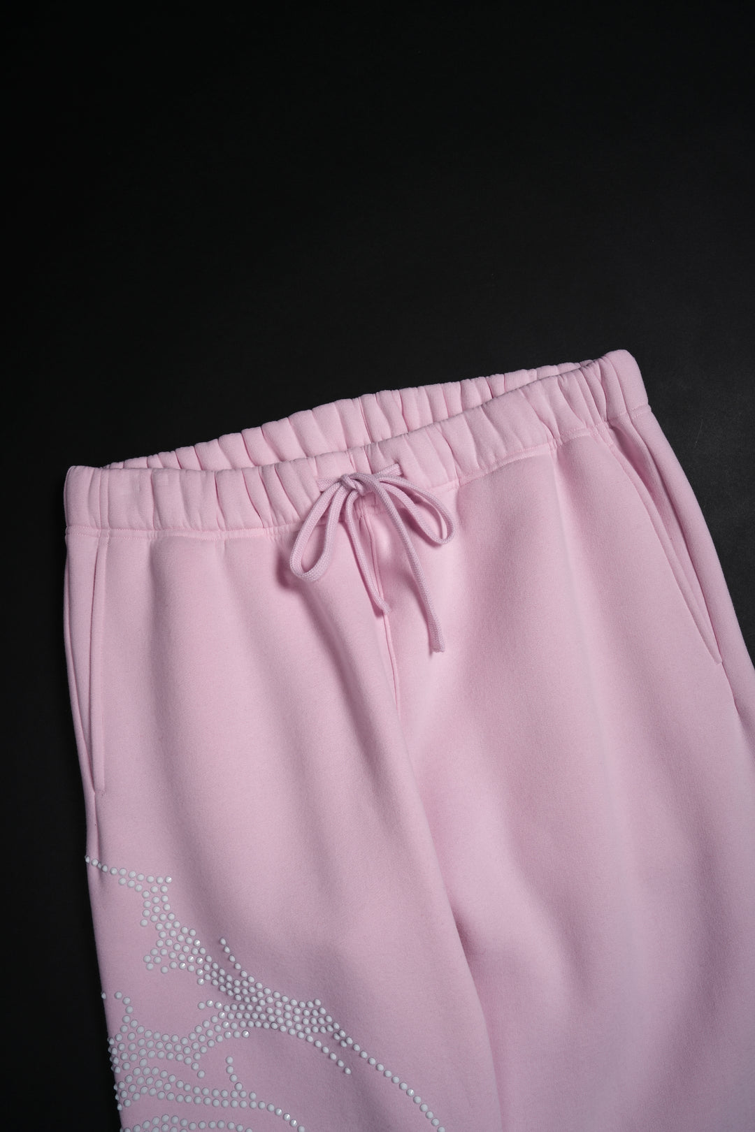 Concrete Stone Wide Leg Fleece Pants in Baby Pink