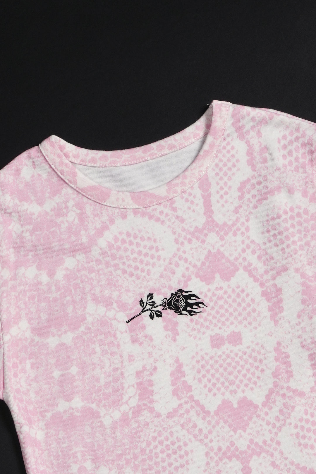 Thorns With Grace Baby Tee in Baby Pink Snake