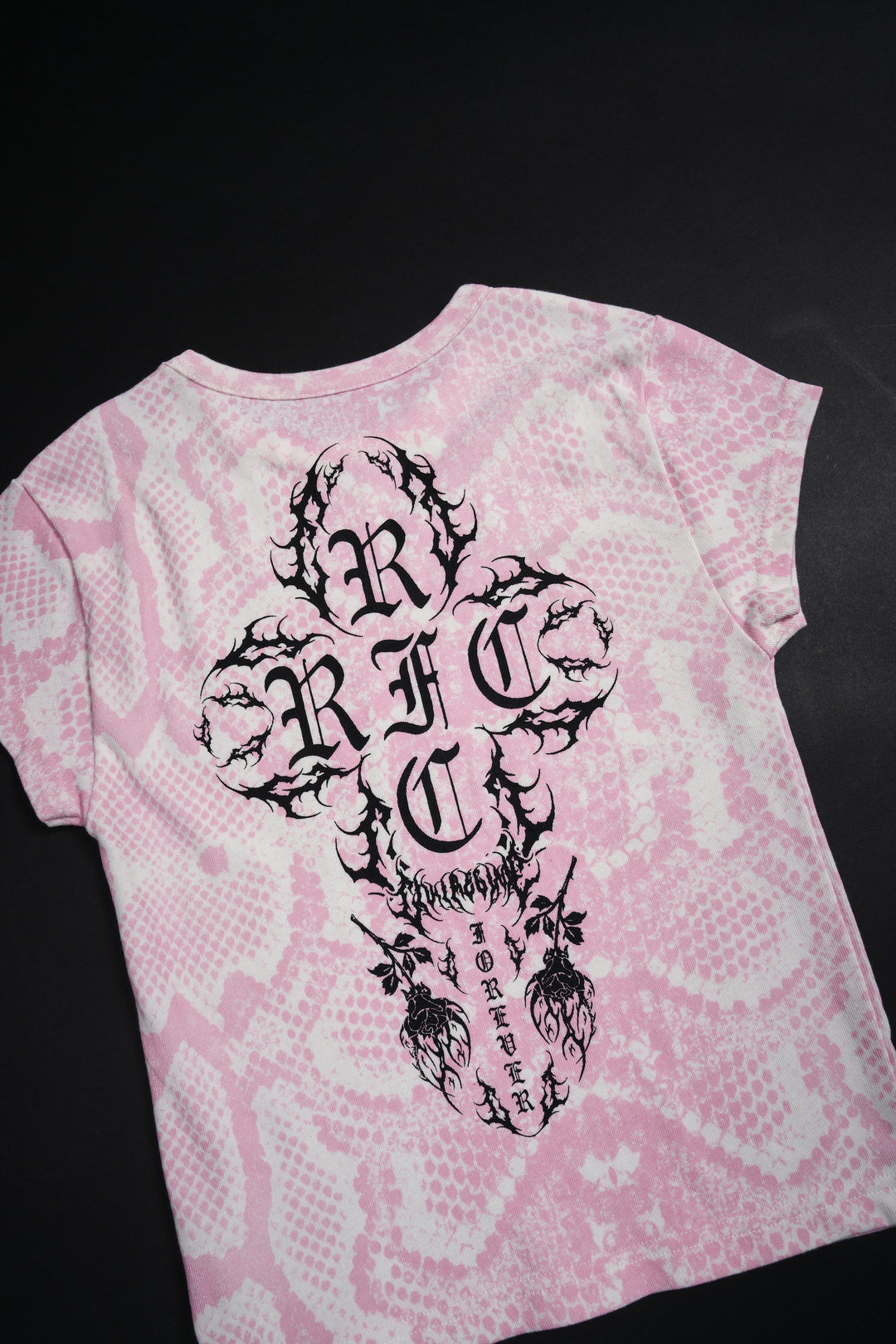 Thorns With Grace Baby Tee in Baby Pink Snake