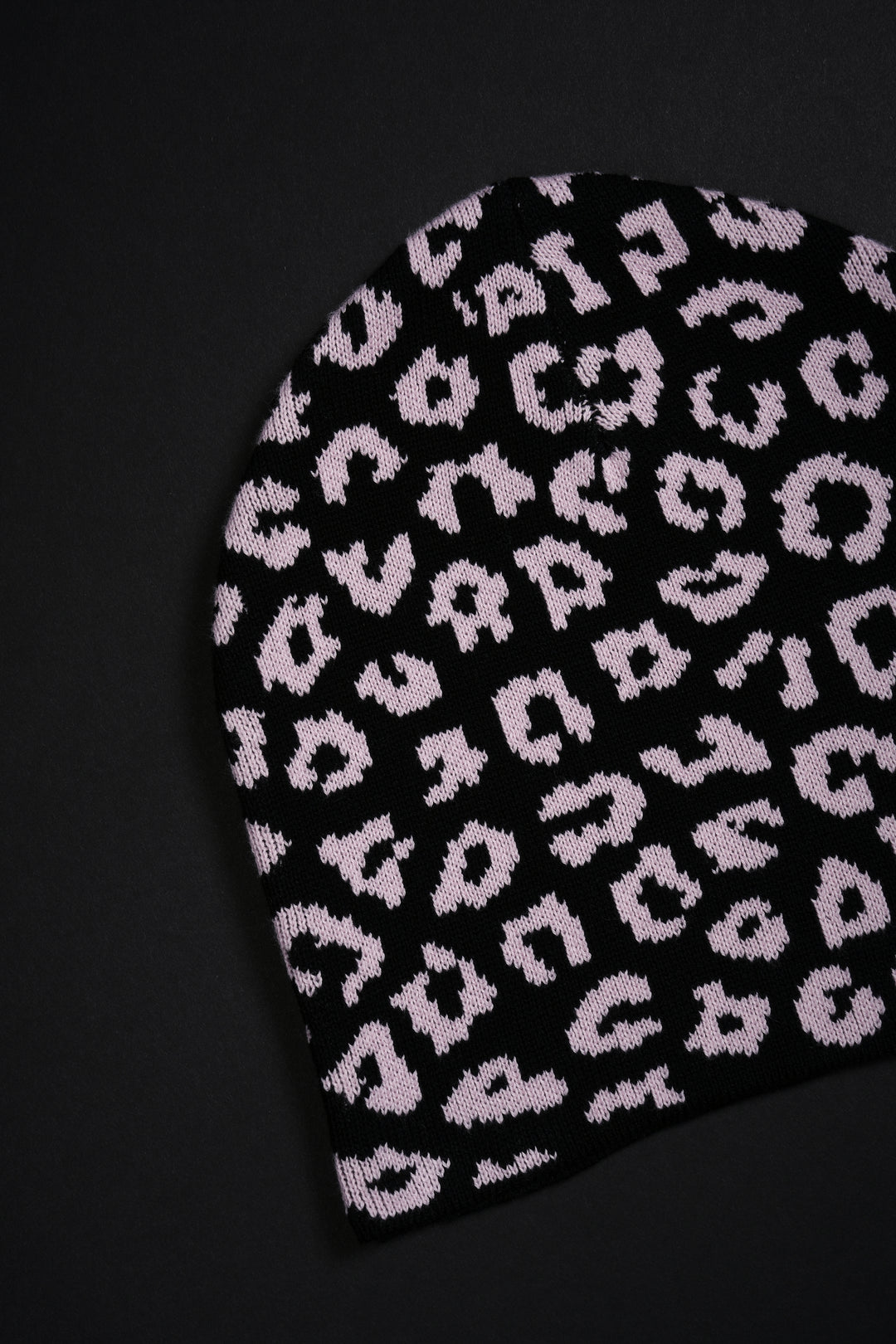 Can't Catch This Skull Cap Beanie in Black/Pink Cheetah