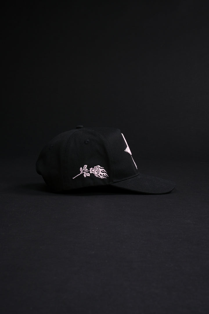 Fierce And Fluid 5 Panel Strapback Hat in Black