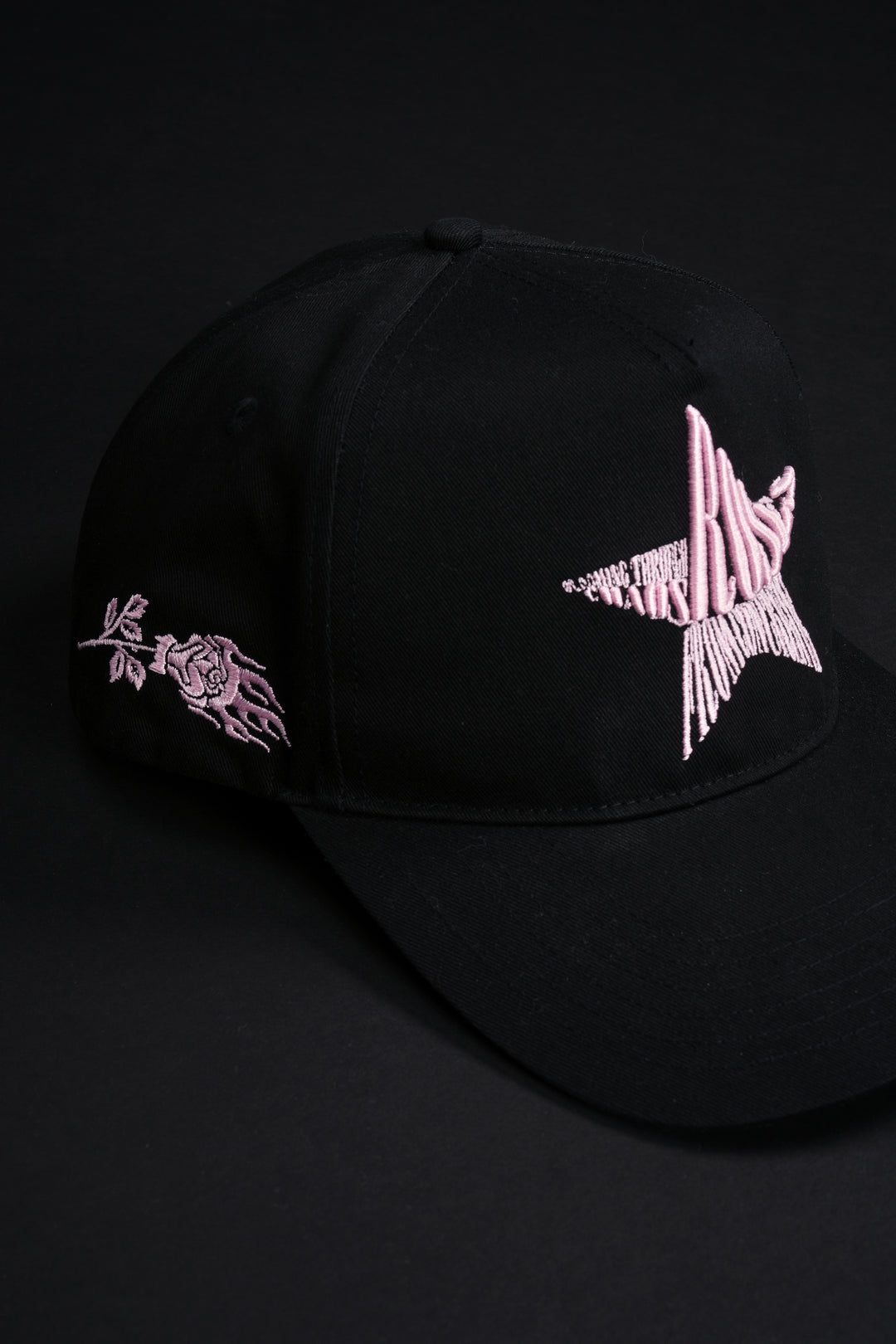 Fierce And Fluid 5 Panel Strapback Hat in Black