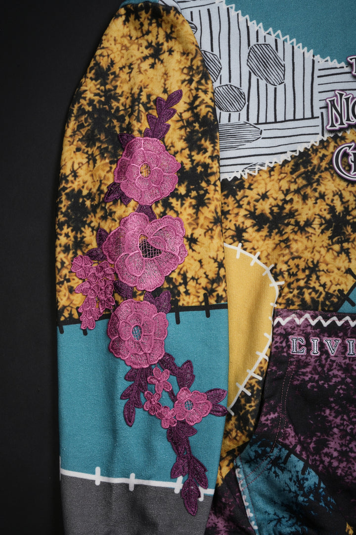 Patch In Chaos Indie Rose Hoodie in Patch Print
